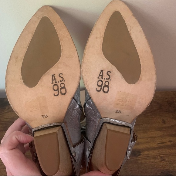 A.S.98 Women's Broderick Bootie In Silver Size 38 7.5 8 New NWT - Picture 12 of 16